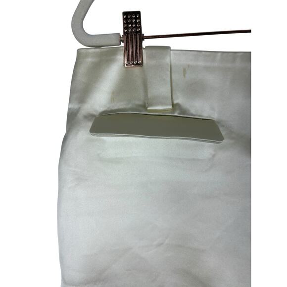 Helsa Heavy Satin Column Midi Skirt Minimalist Chic Elegant Evening Bone Size XL - Picture 4 of 12